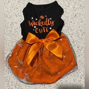 Wickedly Cute Halloween Dog Puppy Dress Candy Corn Costume Size XS